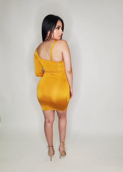Show Off Mustard Mini Dress